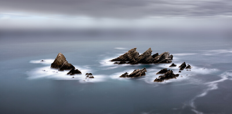 A fine art image of sea stacks in the Atlantic